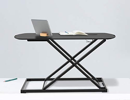 Bostitch Office Sit Stand Desk Converter, Height Adjustable Workstation Riser, Includes Wireless Charging Pad, Black (STND-3122BK) - style: Sit-Stand