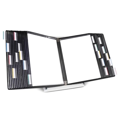 Tarifold Desktop Reference Organizer & Display System, 30 Double-Sided Pockets, 60 Sheet Capacity, Expandable, Durable Steel Wire Frames, Letter Size, Made in France, Black - color: Black, size: 30 Pockets