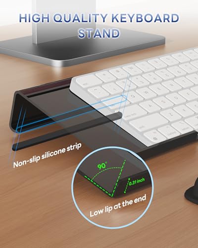 Laborio Computer Keyboard Wrist Rest, Keyboard Riser Stand for Desktop - color: Black