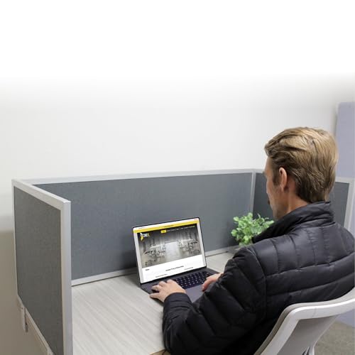 OBEX Acoustic Mounted Screen Privacy Panel Table Top Separator, Sound Blocking Desk Divider (Graphite, 18" X 48") - color: Graphite, size: 18"H X 48"W