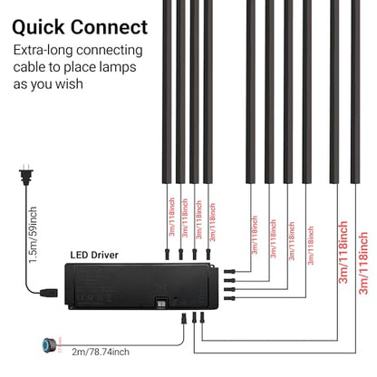 HAMRVL Black Wall Panel Lights - 10pcs 3000K Warm White Slat Wall Lights with Touch Control, Dimmable Self-Adhesive LED Recessed Lighting for Wood Slat Wall Panel, Media Wall, Bedroom, Living Room - size: 19.7in＋39.4in/10 Pack