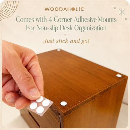 Modular Stackable Apothecary Cabinet 4 Drawer Desk Organizer - Retro Library Card Catalog Wood Storage Box - Organize Stationery, Thread Embroidery, Sewing, Crafts, Junk Drawer & Supplies Countertop - size: 4 Drawer