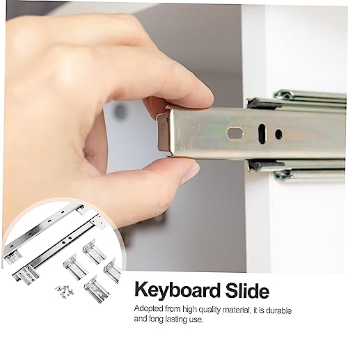 Outanaya 13.77 Inch Bearing Keyboard Slide Rails Soft-Close Under Desk Drawer Slides for Custom Keyboard Tray Mount with Ball Bearing Design
