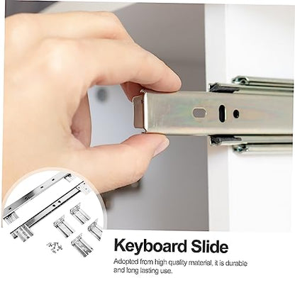 Outanaya 13.77 Inch Bearing Keyboard Slide Rails Soft-Close Under Desk Drawer Slides for Custom Keyboard Tray Mount with Ball Bearing Design