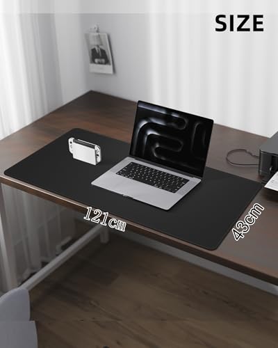 Leather Desk Pad Protector, 48" x 17", Black Desk mat - color: Black, size: 48" x 17"