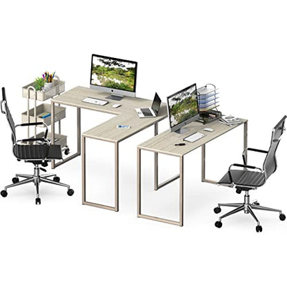 SHW Mission 48 x 48 L-Shape Home Office Computer Desk, Maple - color: Maple, size: 48-Inch L-Shaped