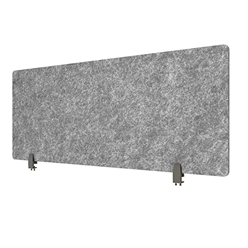 Stand Up Desk Store ReFocus Raw Clamp-On Acoustic Desk Divider Mounted Privacy Panel to Reduce Noise and Visual Distractions (Castle Gray, 59" x 16") - color: Castle Gray, size: 60" X 16"