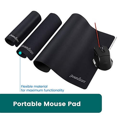 Perixx DX-1000L Waterproof Gaming Mouse Pad with Stitched Edge - Non-Slip Rubber Base Design for Laptop or Desktop Computer - L Size 12.60x10.60x0.08 Inches - size: 12.6L x 10.6W inches