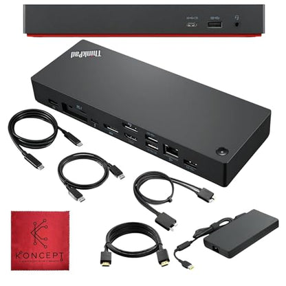 40B00300US Thinkpad Docking Station USB C, 4K Lenovo Thunderbolt 4 Dock | 300W, HDMI, DP & Thunderbolt Cables