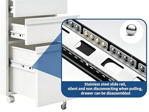 GarveeHome File Cabinet 3-Drawer Mobile File Cabinet with Lock Keys - size: 23.6"H- 3 Drawers