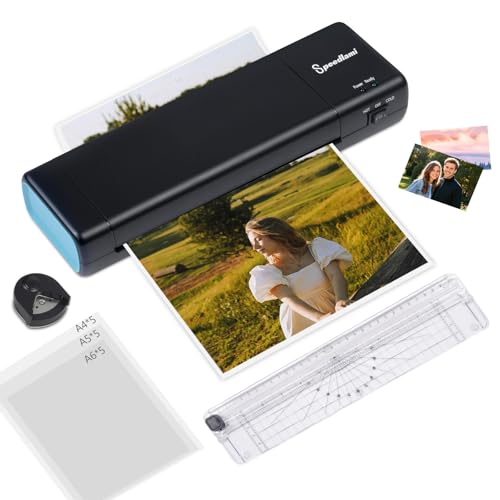 Multi-Size Laminator A4-A10 Universal Lamination Machine 90s Fast Warmup 300mm/min High Speed Laminating Hot Cold Dual System for Document Photo Home Business Office Use (Black) - color: Black