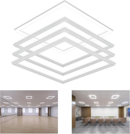 Flat Panel Light 2x2 Ft 2 Pack Led Frame Panel, Border Glow Light 45W 3600Lm Suitable for Offices, Shops, Bathrooms etc with Integrated Ceilings - size: 2 pcs