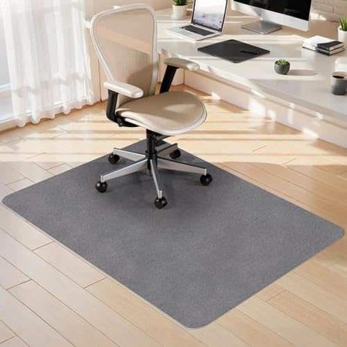 Sycoodeal Office Chair Mat for Hardwood Floor,Slip Resistant Floor Mat for Office Computer Gaming Chair,Heavy Duty Floor Protector for Rolling Chairs,Easy to Clean,Grey(48"x60") - color: Grey, size: 48*60"