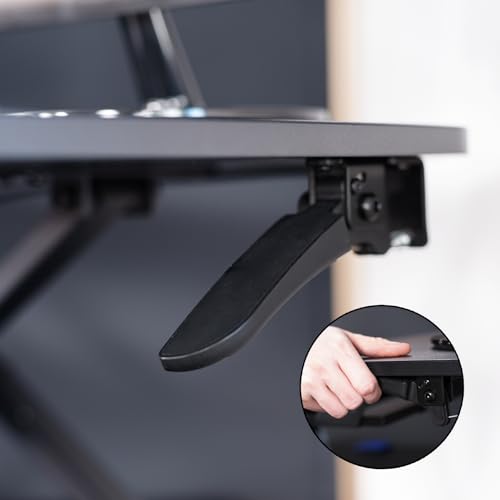 VIVO Corner Height Adjustable 38 inch Standing Desk Converter, Quick Sit to Stand Tabletop Dual Monitor Riser Workstation, DESK-V037MC