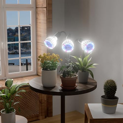 GooingTop Grow Light,24W (160Watts Equiv) 5000K White Full Spectrum LED Growing Lamp Clip on Desk for Indoor Plants,Bulbs Replaceable & Non-dimmable (Black, 240W) - size: 240W
