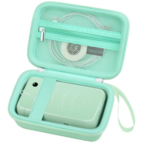 Case for ORGSTA S001 Label Maker Machine, Portable Bluetooth Mini Label Printer Carrying Case, Mini Handheld Thermal Labels Printer Protective Bag, Mesh Pocket for Tapes (case only), Green - color: Green
