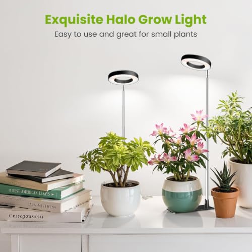 Grow Lights for Indoor Plants, Full Spectrum Halo Grow Light with Base - size: 3Pack
