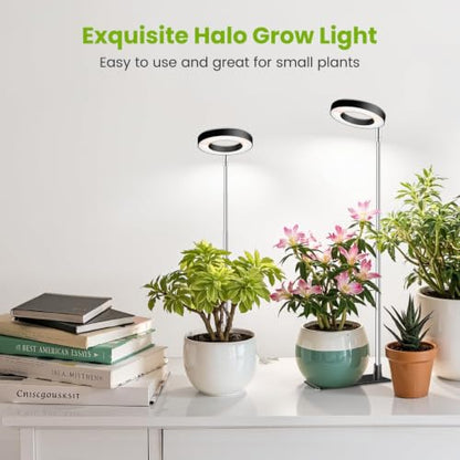 Grow Lights for Indoor Plants, Full Spectrum Halo Grow Light with Base - size: 3Pack