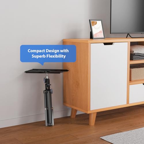 Projector Stand Tripod, Portable Height Adjustable Laptop Stand | Portable projector stand with 22lb capacity, adjustable height, foldable tray and stable steel frame for projectors & laptops