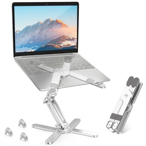 MOALLIA N86 360 Rotating Laptop Stand for Desk with Locking Knobs, Silver - color: Silver