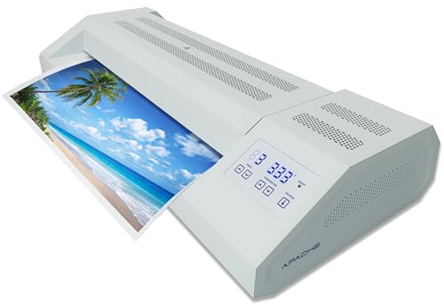 Apache Professional Laminator, Thermal Pouch, 25.5 Inch Max Width, 1.5-33 Mil, True Anti-Jam Technology, School & Office Lamination Machine, Variable Speed & Temperature, Fast Output, Robust Design - color: 26" White