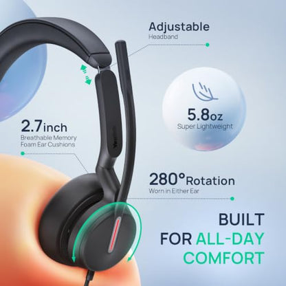 Yealink UH46 PC Headset with Mic Noise Cancelling Wired Headset USB-C/A - size: Stereo - UC