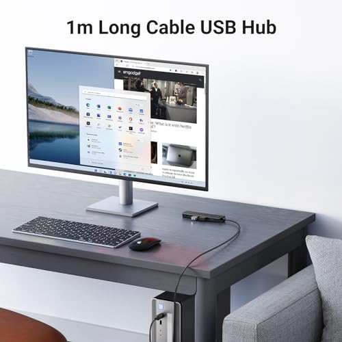 UGREEN USB 3.0 Hub, 4 Ports USB A Splitter Ultra-Slim USB Expander for Mouse, Keyboard, Flash Drive, U Disk, Printer Compatible with Laptop, Desktop PC, Xbox, PS5, and More 3.3FT - size: ['3.3 feet'], style: USB-A