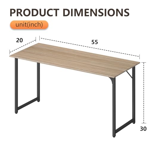 BestOffice Computer Desk,Home Office Desk, Modern Simple Style for Home Office Study Writing (Nature, 55 Inch) - color: Nature, size: 55 Inch