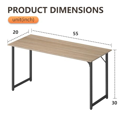BestOffice Computer Desk,Home Office Desk, Modern Simple Style for Home Office Study Writing (Nature, 55 Inch) - color: Nature, size: 55 Inch