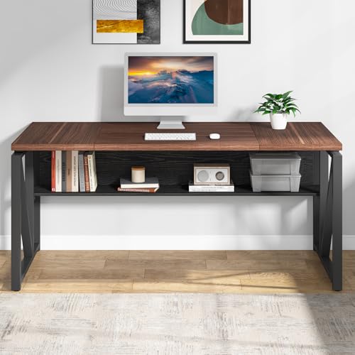 Tribesigns Office Desk with Drawers Sets, 63 inches L Shaped Computer Desk with Mobile File Cabinet,Big Executive Desk for Home Office Furniture Sets (Dark Brown, 63-inch) - color: Dark Brown