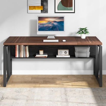 Tribesigns Office Desk with Drawers Sets, 63 inches L Shaped Computer Desk with Mobile File Cabinet,Big Executive Desk for Home Office Furniture Sets (Dark Brown, 63-inch) - color: Dark Brown