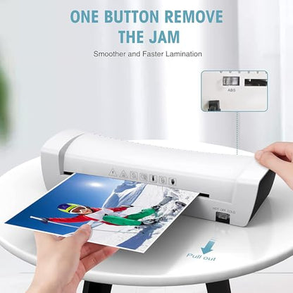 9-Inch(A4) 4-in-1 Thermal Laminator – 2-Min Fast Warm-Up, Hot & Cold Lamination, Never Jam Technology, Includes Cutter, Corner Rounder & 40 Pouches, Ideal for Home, Office & School