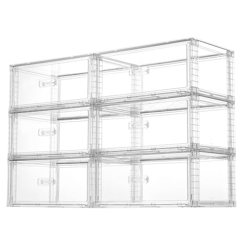 Vtopmart 6 Pack Large Clear Stackable Storage Drawers 23QT | Easily Assemble Plastic Closet Storage Bins, Dust-Proof UnderBed Organizer for Clothing, Sweater Organization - style: 6pk Large