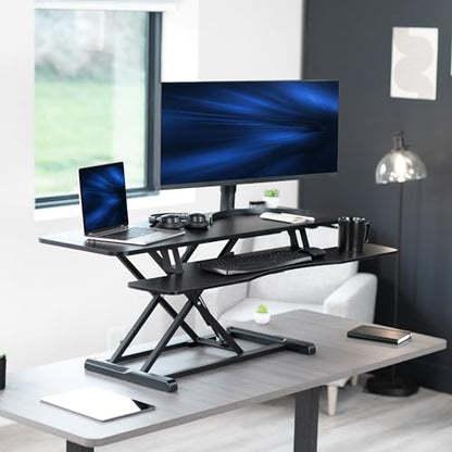 VIVO Black 48 in Standing Desk Converter, DESK-V048KB - color: Black, size: 48"