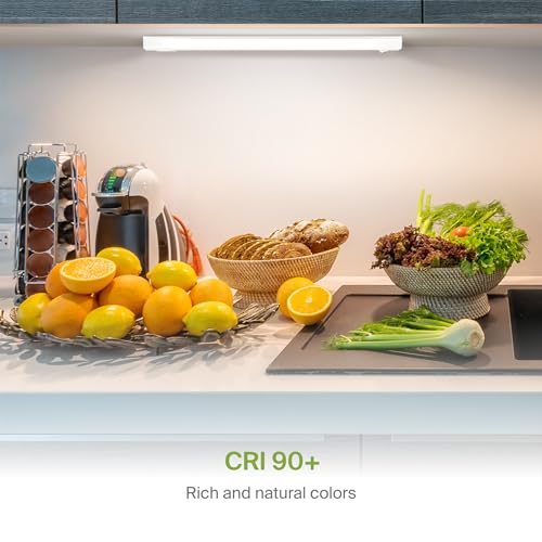 ASD LED Under Cabinet Lighting Hardwired, 18 Inch 10W 2700K-5000K Selectable, 807LM, CRI90+, Direct Wire Linkable Under Counter Lights for Kitchen, Dimmable Under Cabinet Lights, White, UL Certified - color: 18 Inch White, size: 1 Pack