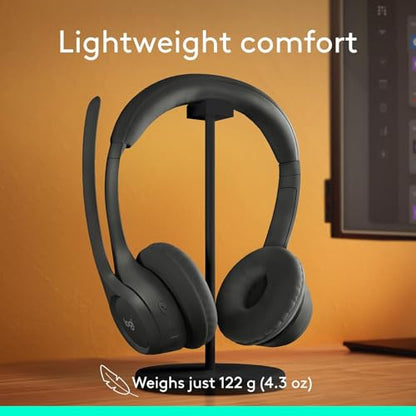 Logitech Zone 300 Wireless Bluetooth Headset with Noise-Canceling Microphone, Compatible with Windows, Mac, Chrome, Linux, iOS, iPadOS, Android- Black (Renewed)