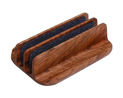 THEHRDWOOD Laptop Stand Vertical Laptop Holder for Desk - All MacBook Vertical Stand up to 0.7'' Thick - Laptop Vertical Stand Handmade of Natural Wood - MacBook Holder (Dragon Dual Walnut) - color: Dragon Dual Walnut