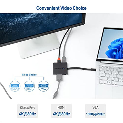 Cable Matters USB C Hub with HDMI, DisplayPort, VGA, Ethernet, Charging