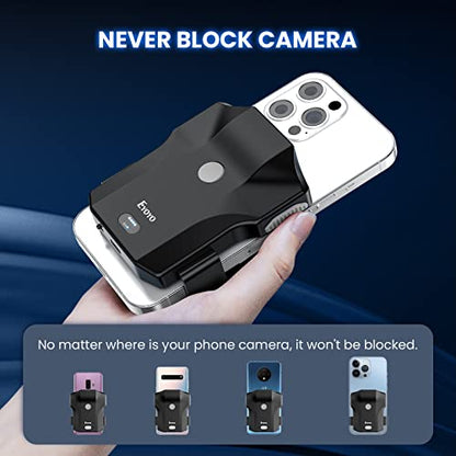 Eyoyo Bluetooth QR Code Scanner 2D Wireless Back Clip Phone Barcode Scanner | Battery Level Indicator, Compatible with 4.7"-7.2" Android Phone, iPhone, UPC USB Bar Code Reader for Book Library Inventory