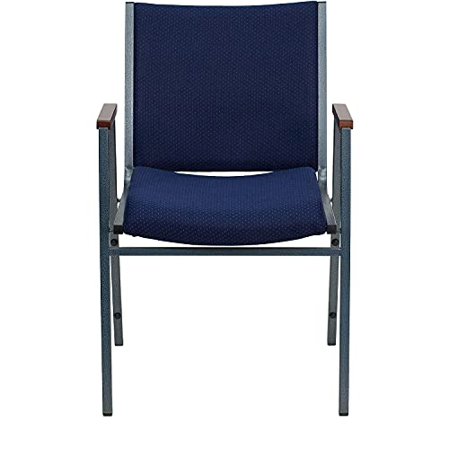 Flash Furniture Hercules Fabric Stack Chair with Arms, Navy Blue - color: Navy Patterned Fabric, size: Set of 1