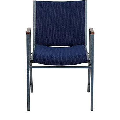 Flash Furniture Hercules Fabric Stack Chair with Arms, Navy Blue - color: Navy Patterned Fabric, size: Set of 1