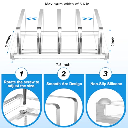 Chunful Adjustable Vertical Laptop Stand for Desk, Acrylic 4 Slot Laptop Holder Desktop, Invisible Desktop Notebook Dock for Notebook Computer, All Gaming Laptops up to 17'' - color: Clear, style: 4 Slot