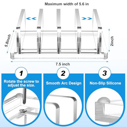 Chunful Adjustable Vertical Laptop Stand for Desk, Acrylic 4 Slot Laptop Holder Desktop, Invisible Desktop Notebook Dock for Notebook Computer, All Gaming Laptops up to 17'' - color: Clear, style: 4 Slot