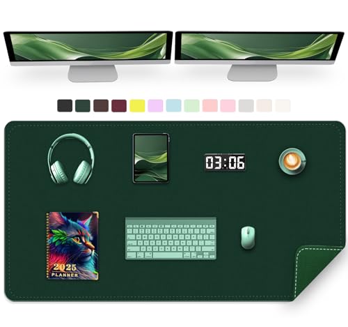 47.2" x 23.6" Large Desk Pad Mat - Non-Slip PU Leather Desk Mat, Large Mouse Pad, Computer Mat for Keyboard Mouse, Waterproof Desk Writing Mat, Desk Blotter Mat for Work (Dark Green) - color: Dark Green, size: 47.2" x 23.6"