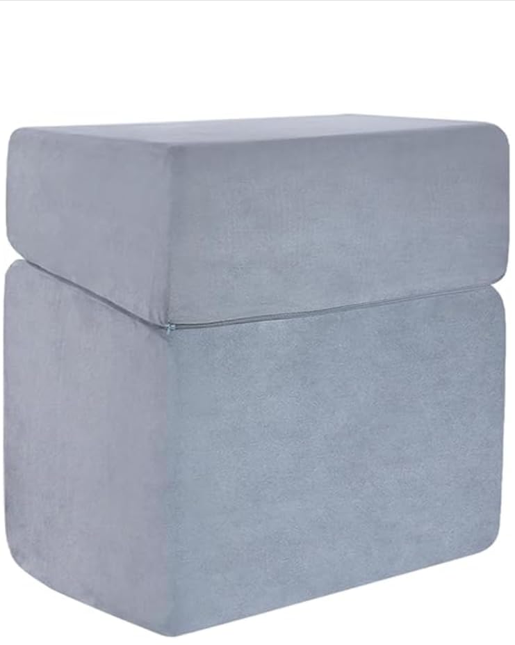 Adjustable Foot Rest Under Desk,Adopt 3-in-1 Ergonomic Design.High-Density Foam and Zipper Closure Under Desk Leg Rest,Fabric is Removable and Washable. for Office, Gaming, Home, and Travel (Gary) - color: Gary