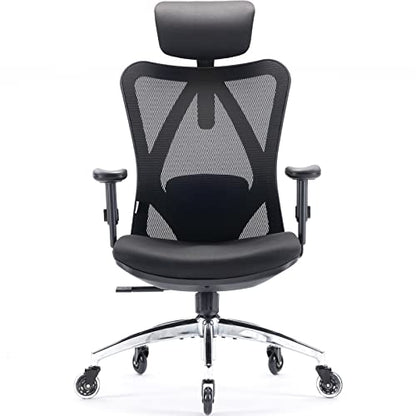 SIHOO M18 Ergonomic Office Chair, Upgraded Wheels, Mesh Back Desk Chair - color: Light Black, size: Pack of 1