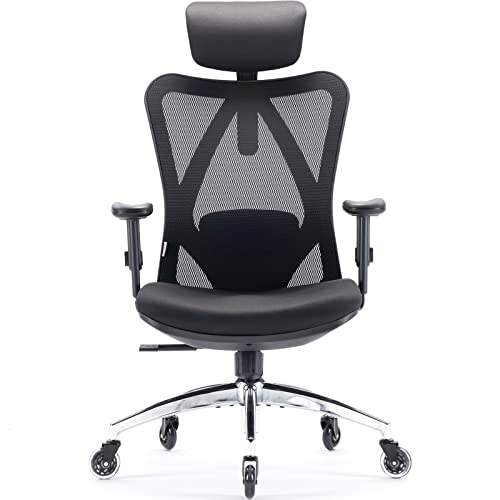 SIHOO M18 Ergonomic Office Chair, Upgraded Wheels, Mesh Back Desk Chair - color: Light Black, size: Pack of 1