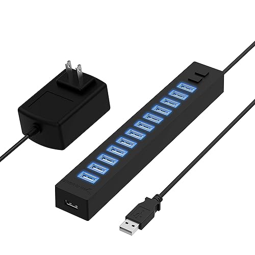 SABRENT 13-Port USB 2.0 Data Hub, Powered, 2 Switches (HB-U14P) - size: 13-PORT