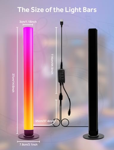 Smart Light Bar, RGB IC LED Lights Bars for Living Room Gaming TV Backlight - size: 14.6 inch