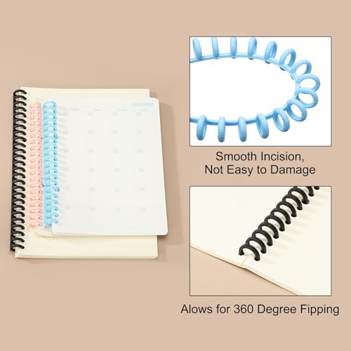PATIKIL 8.5mm(1/3") Plastic Spiral Binding Coils, 30 Pcs Binding Spirals 20-25 Sheet Capacity Binding Spirals for Binding Paper Sheets, Sky Blue - color: Sky Blue, size: 8.5mm(1/3")